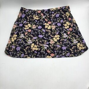 Croft & Barrow Navy Floral Skort Womens Large Pull On Stretch Active Skirt L